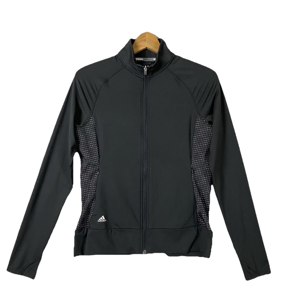 Adidas Golf Range Wear Full Zip Athletic Jacket Thumb Holes Women's S Golfcore